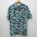 コロンビア 90s 半袖シャツ 魚 ネイビー XL | 古着