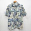 ピエールカルダン 90s 半袖シャツ 総柄 ネイビー XL | 古着