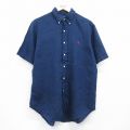 ラルフローレン 90s 半袖シャツ ワンポイントロゴ ネイビー L | 古着
