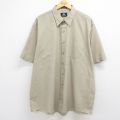 XL★古着 半袖 シャツ メンズ 大きいサイズ ロング丈 ベージュ他 26may09