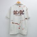 半袖シャツ AC/DCプリント ベージュ XL | 古着
