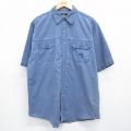 レッドヘッド 00s 半袖シャツ 魚 ネイビー XL | 古着