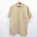 ベージュチェック 半袖シャツ XL | 古着