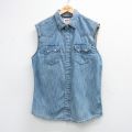 リーバイス ノースリーブウエスタンシャツ ネイビー M | 古着