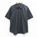 バンヒューセン 半袖シャツ チェック ブラック XL | 古着