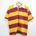オレンジボーダー半袖ラガーシャツ 90s XL | 古着