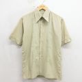 80s 半袖シャツ 刺繍 カーキ L | 古着