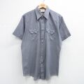 DEE CEE 80s 半袖ウエスタンシャツ チェック ライトブルー XL | 古着