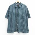 アバクロンビー 90s 半袖シャツ チェック グリーン XL | 古着