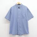 00s 半袖シャツ オックスフォード ネイビーチェック XL | 古着