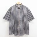 00s 半袖シャツ ネイビーチェック XL | 古着