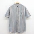 00s 半袖シャツ ストライプ ネイビー L | 古着