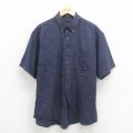 バンヒューセン 半袖シャツ ネイビーチェック XL | 古着