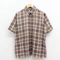 80s 半袖シャツ ベージュチェック XL | 古着