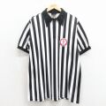 80s 半袖ハーフジップシャツ ストライプ ブラック XL | 古着