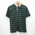 ラルフローレン 90s 半袖ラガーシャツ ボーダー グリーン M | 古着