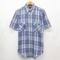 80s 半袖シャツ ネイビーチェック M | 古着