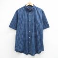 ピューリタン 00s 半袖シャツ ネイビーチェック XL | 古着