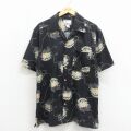 ハワイアン 半袖シャツ 花 ブラック L | 古着