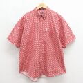 XL★古着 ラルフローレン チャップス 半袖 ブランド シャツ メンズ 90年代 90s 大きいサイズ コットン ボタンダウン レッド 26may27