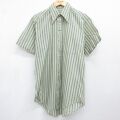 70s 半袖シャツ ストライプ グリーン L | 古着