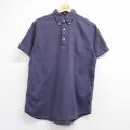 L★古着 ラルフローレン 半袖 ブランド シャツ メンズ 90年代 90s ボタンダウン パープル 26jun04