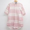 ラルフローレン 90s 半袖シャツ ワンポイントロゴ ピンクチェック XL | 古着