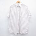 90s 半袖シャツ ストライプ ホワイト メンズXL相当 | 古着