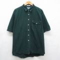 ドッカーズ 90s 半袖シャツ ワンポイントロゴ グリーンストライプ メンズXL相当 | 古着