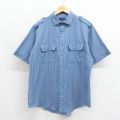 リーバイス 90s 半袖シャツ ストライプ ライトブルー メンズL相当 | 古着