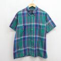 バンヒューセン 90s 半袖シャツ グリーンチェック メンズXL相当 | 古着