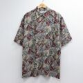ピエールカルダン 90s 半袖シャツ 葉 ブラック メンズXL相当 | 古着