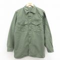 L★古着 長袖 ビンテージ ミリタリー シャツ メンズ 70年代 70s USA製 緑 グリーン 【spe】 25aug02 中古 トップス