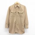 M★古着 長袖 ビンテージ ミリタリー シャツ メンズ 70年代 70s USA製 ベージュ カーキ 25aug04 中古 トップス