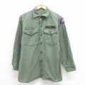 M★古着 長袖 ビンテージ ミリタリー シャツ メンズ 60年代 60s USアーミー コットン USA製 緑 グリーン 25aug04 中古 トップス