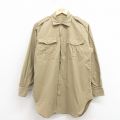 【20%OFF】M★古着 長袖 ビンテージ ミリタリー シャツ メンズ 70年代 70s ベージュ 25nov12