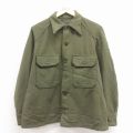 M★古着 長袖 ビンテージ ミリタリー シャツ メンズ 70年代 70s 緑 26jan22