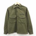 M★古着 長袖 ビンテージ ミリタリー シャツ メンズ 50年代 50s USアーミー 濃緑【spe】 26feb10