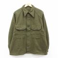 XL★古着 長袖 ビンテージ ミリタリー シャツ メンズ 50年代 50s USA製 濃緑【spe】 26feb10