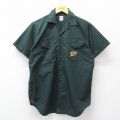 M★古着 半袖 ビンテージ ボーイスカウト シャツ メンズ 60年代 60s 開襟 オープンカラー 濃緑 26apr09
