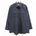 XL★古着 長袖 ミリタリー シャツ メンズ 00年代 00s ヒジ当て 大きいサイズ ロング丈 黒 ブラック 24feb20 中古 トップス