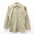 【20%OFF】M★古着 ビッグベン BIG BEN 長袖 ワーク シャツ メンズ 90年代 90s ケープメイ ポリス ベージュ カーキ 24sep09 中古 トップス