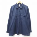 ディッキーズ 長袖ワークシャツ ネイビー XL | 古着