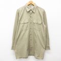 ディッキーズ 00s 長袖ワークシャツ カーキ XL | 古着