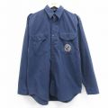 長袖ワークシャツ ネイビー M | 古着