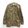 L★古着 長袖 ミリタリー シャツ メンズ オランダ軍 茶他 ブラウン 迷彩 25may26 中古 トップス