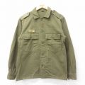 M★古着 長袖 ミリタリー シャツ メンズ 80年代 80s イスラエル軍 緑系 グリーン 25jun28 中古 トップス