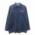 XL★古着 長袖 ワーク シャツ メンズ CiNTAS KAISER 紺 ネイビー 25jun28 中古 トップス