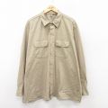 XL★古着 ディッキーズ Dickies 長袖 シャツ メンズ 大きいサイズ ベージュ カーキ 25sep18 中古 トップス