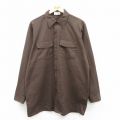 XL★古着 ディッキーズ Dickies 長袖 ワーク シャツ メンズ 90年代 90s USA製 茶 ブラウン 【spe】 25sep18 中古 トップス